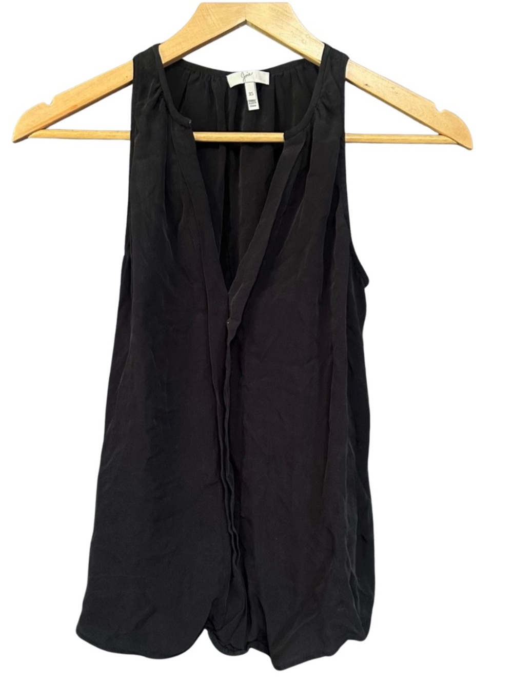Joie 100% Silk Tank Top, Extra Small, XS. Black, Sleeveless Blouse